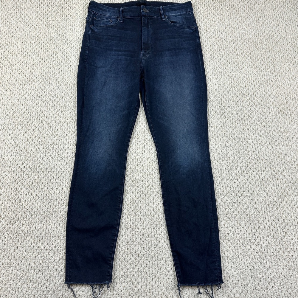 Mother Jeans Womens 30 Last Call Dark High Waisted Looker Ankle Fray Whiskered